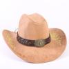 Popular European and American Classic Suede Western Cowboy Hat Men's and Women's Big Brim Embroidered Outdoor Sun Hat
