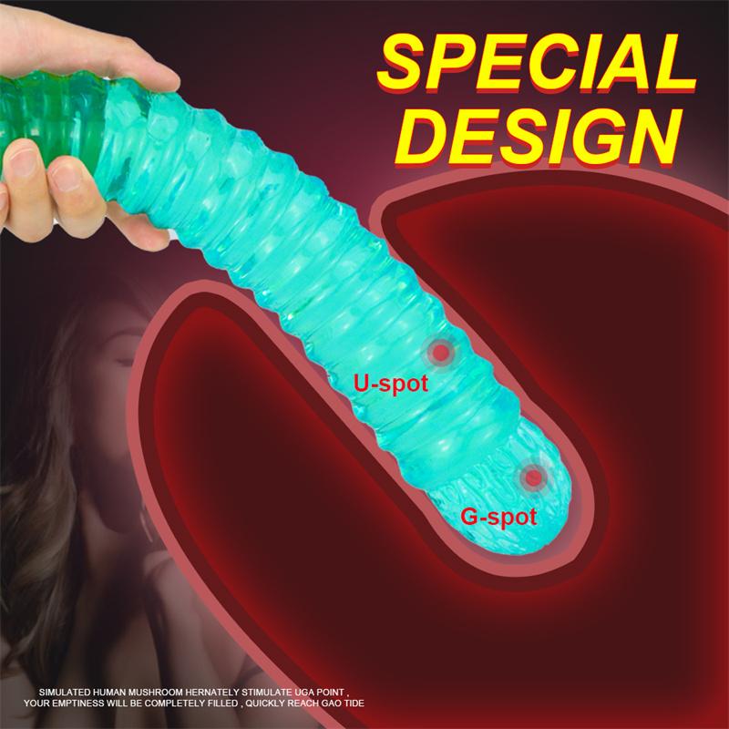 56cm Extra-long Double-headed Threaded Dildo Oversized Thick Anal Whip Sex Adult Products