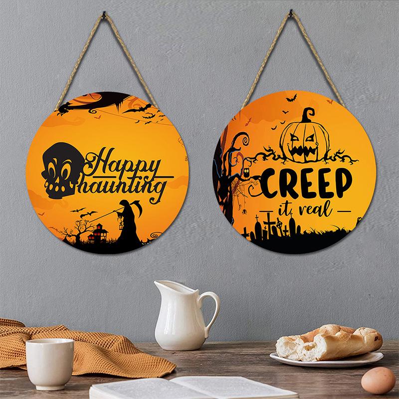 

Настенная роль подвески 30*30 см, бытовая декоративная деревянная дверь на Хэллоуин