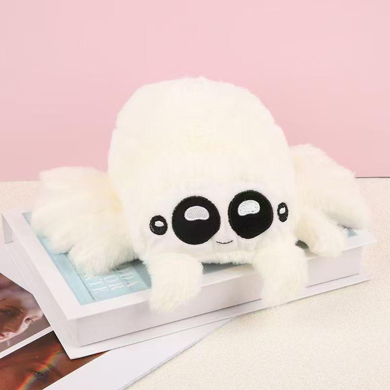 Simulated little spider doll gift for friends plush toy creative black and white spider doll claw machine doll