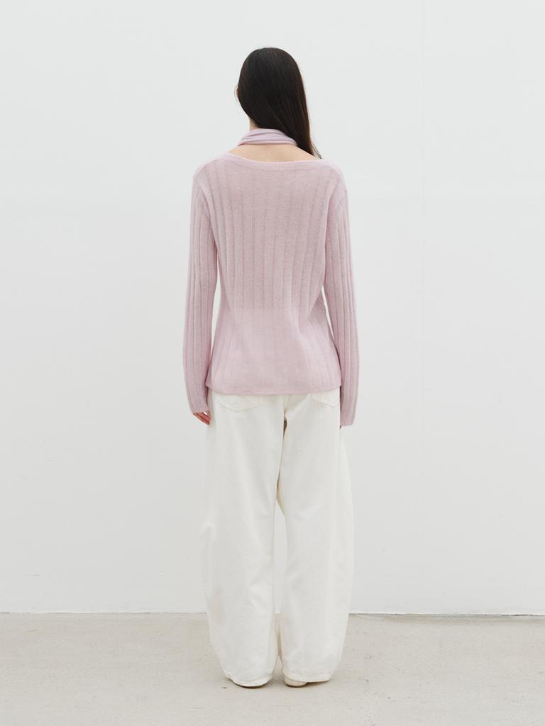 REPLAIN Hairy Strap Knit_Light Pink