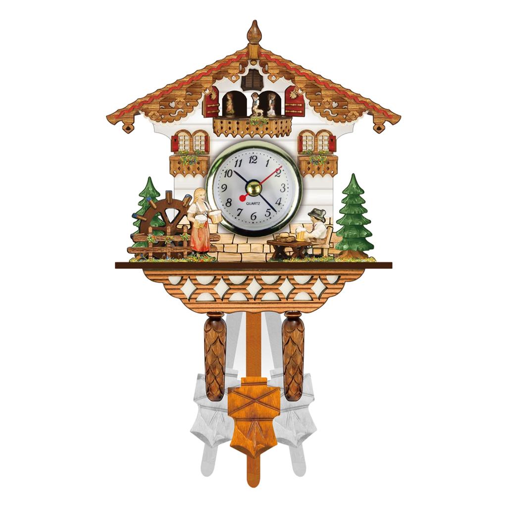 Traditional Black Forest Chalet Clock Charming Home Décor Imitation Wood Style Cuckoo Clock CM003