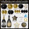 116Pcs Happy New Year 2026 round and star Balloon  New Year's Eve Countdown Party Gala Celebration Balloon Party Decoration
