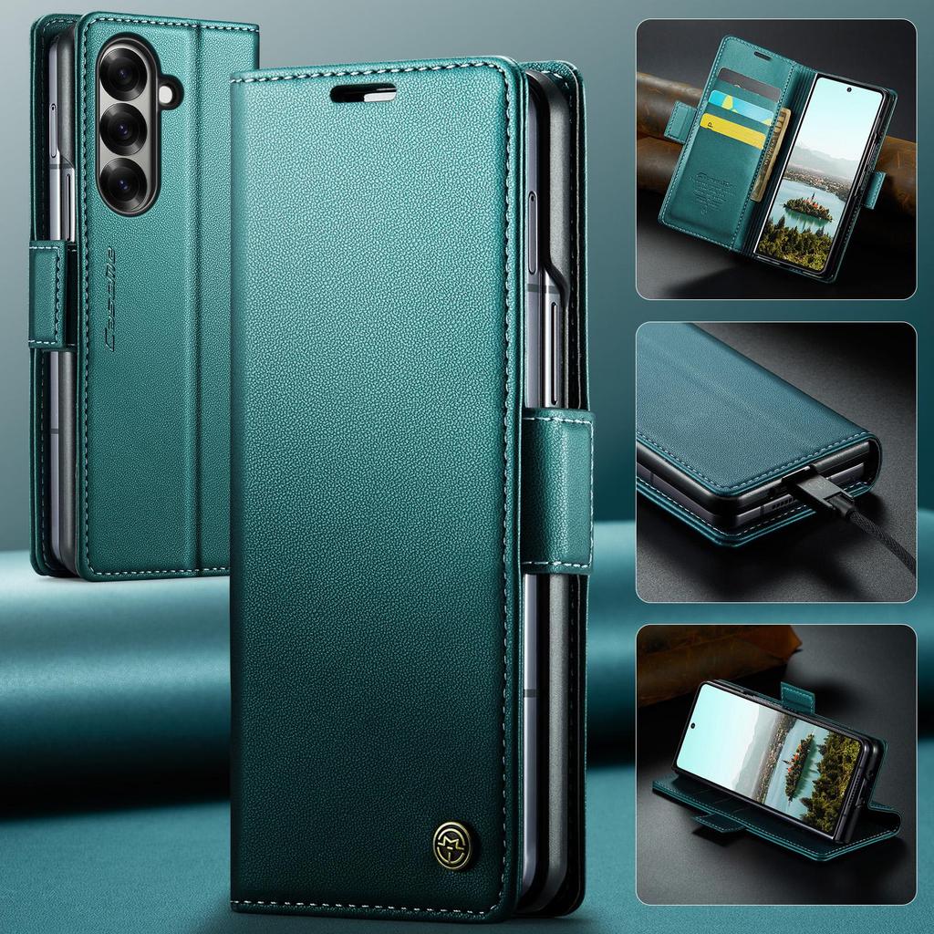 CaseMe For Samsung Galaxy Z Fold 7 Magnetic Flip Leather Wallet Case Skins Cover