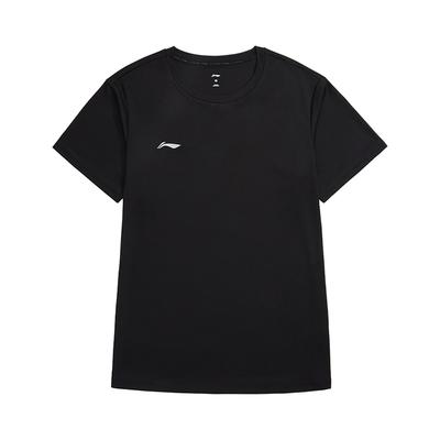 Li Ning Sports Lifestyle Series Solid Color Round Neck Comfortable Versatile Breathable Short Sleeve T-Shirt Men T-Shirts Black ATSU873-1