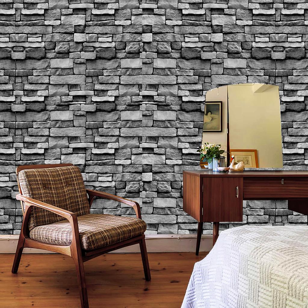 Self-adhesive 3D Stone Wallpaper Imitation Stone 45cm x 10m