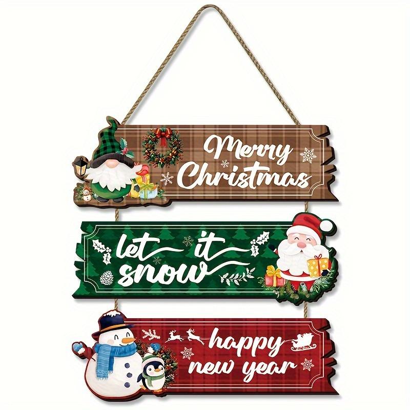 1D Flat Decoration, 1 Set of 1pcs 1D Flat Christmas Ornament Hanging Set | Includes Santa Claus, Snowman, and Reindeer Designs