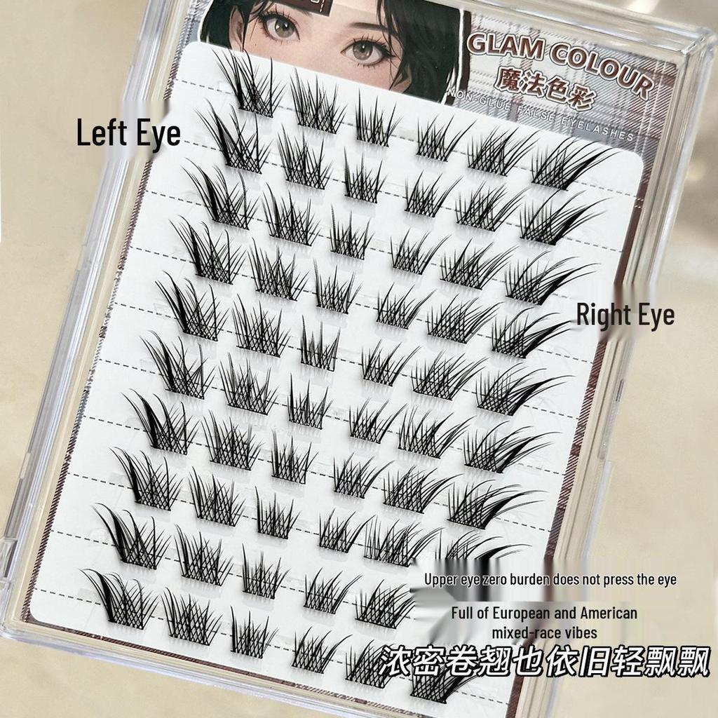 Magic Color Self-Adhesive Eyelashes: 10 Rows, No Glue, Easy for Beginners, On-Camera Ready.
