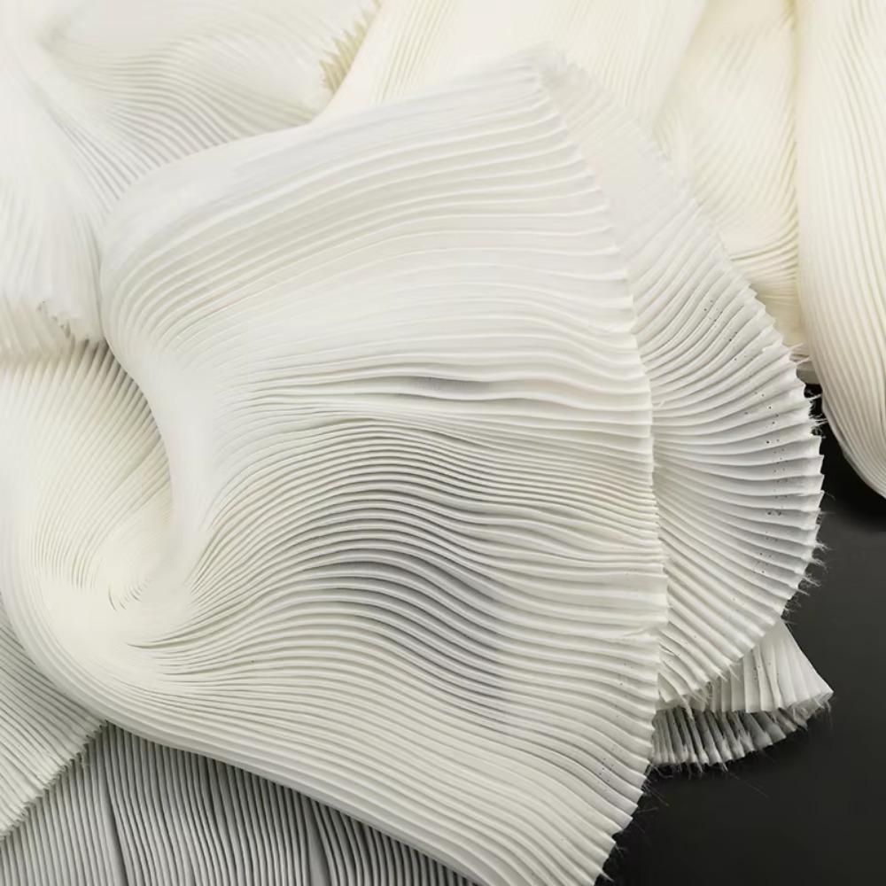 Small Wrinkle Pleated Organza Fabric 142cm Wide DIY Stiff Material  Stage Decoration