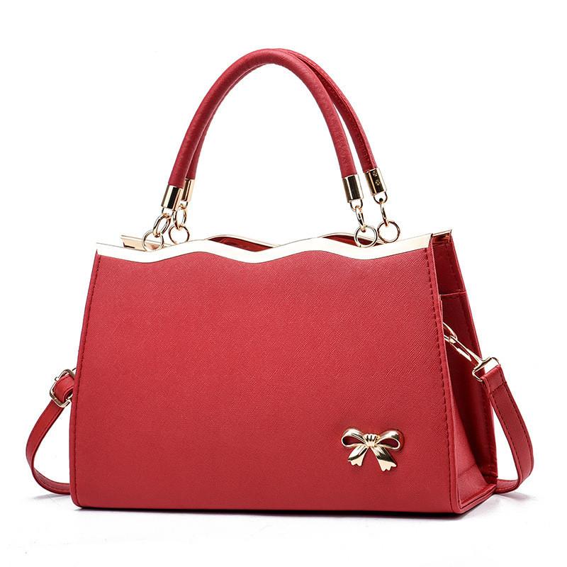 Elegant Butterfly Knot Bridal Bag Urban Chic Pu Tote Bag Large Capacity Shoulder Bag Black вино красного