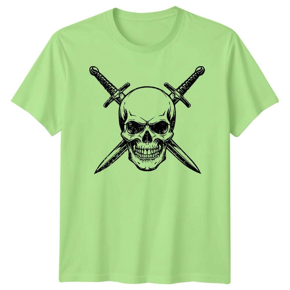 Skull Art Fantasy Unisexs TShirt Crossed Swords Graphic