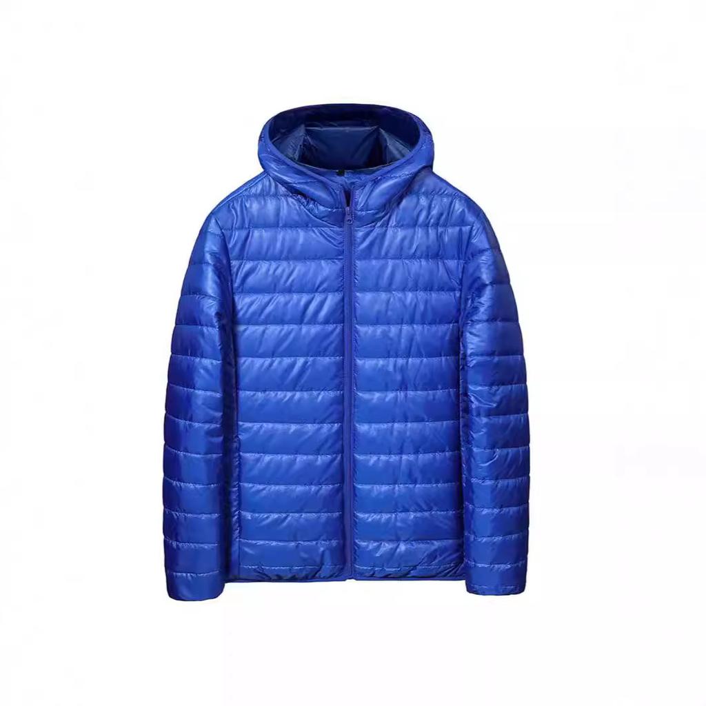 Zimní pánské dva otevřené bavlněné vycpávkové oblečení Jednobarevné světlé bavlněné vycpávkové oblečení Pracovní oblečení Malá bunda s kapucí s bavlněnou vycpávkou Pánská bunda