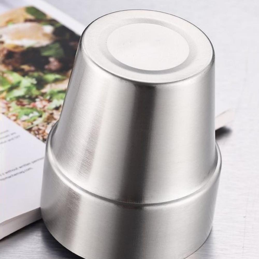 1pc Stainless steel staircase double-layer cup, outdoor portable, stackable camping water cup, double Korean beer cup, dining cu