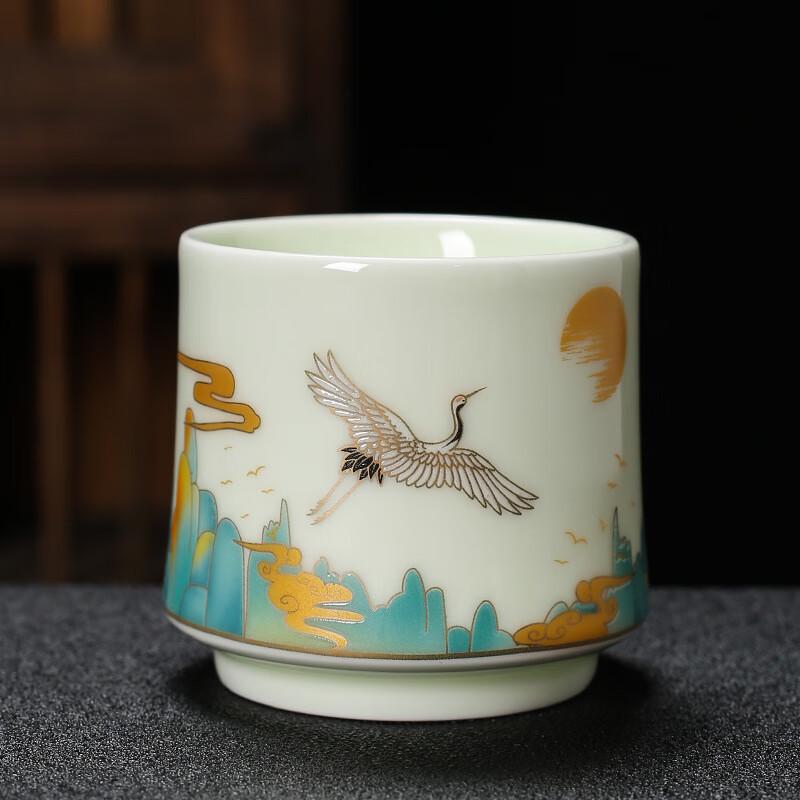 Shangqi Auspicious Cranes Ceramic Gongfu Master Tea Cup