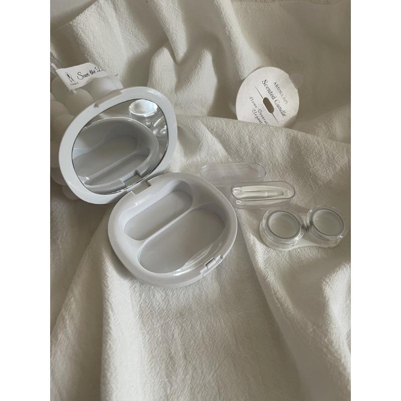 Mini einfarbiger Kontaktlinsenbehälter, Kontaktlinsenbehälter für Mädchen, Reisehalter, Aufbewahrung, Augenbehälter mit Spiegel