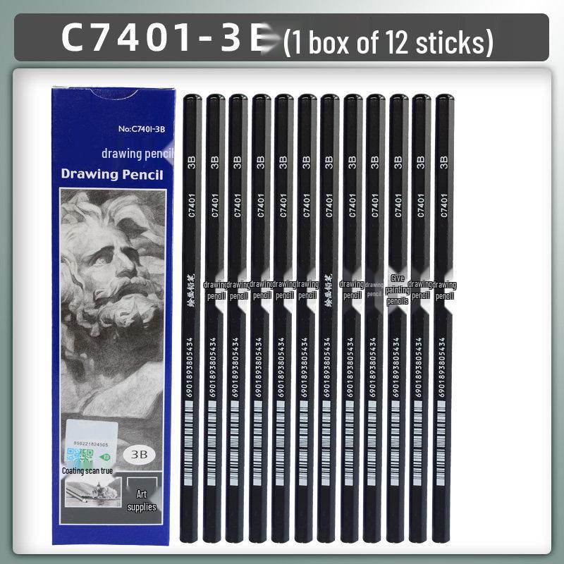 Extra Soft 2bHB Sketching & Charcoal Pen Set: Beginner Drawing & Exam Use, Includes 2h, 4b, 6b, 8b Brushes