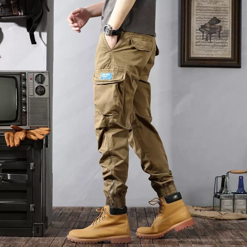 Direct Sales Direct Supply, Spring And Autumn Overalls, Toe-Tied Camouflage Multi-Bag Pants, Retro Washed Pants, Men And Women Of The Same Style