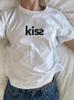 Kiss Mirrored Logo Tee | Typographic Love Shirt