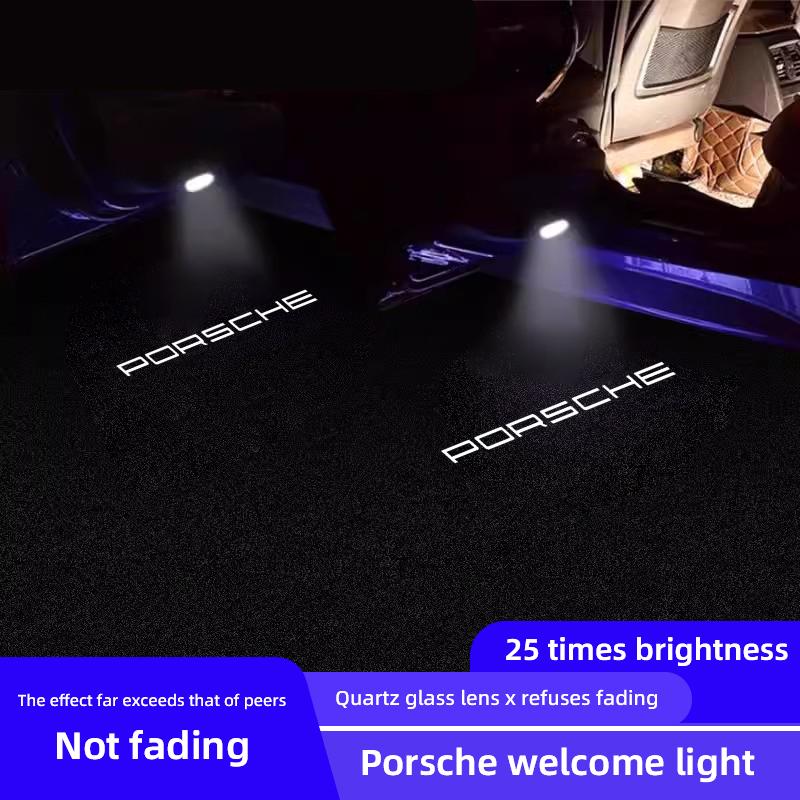 HD Car Door Welcome Light Led Projector Lamp Accessories For Porsche Panamera Taycan 911 718 Macan Cayenne Boxster Cayman 918