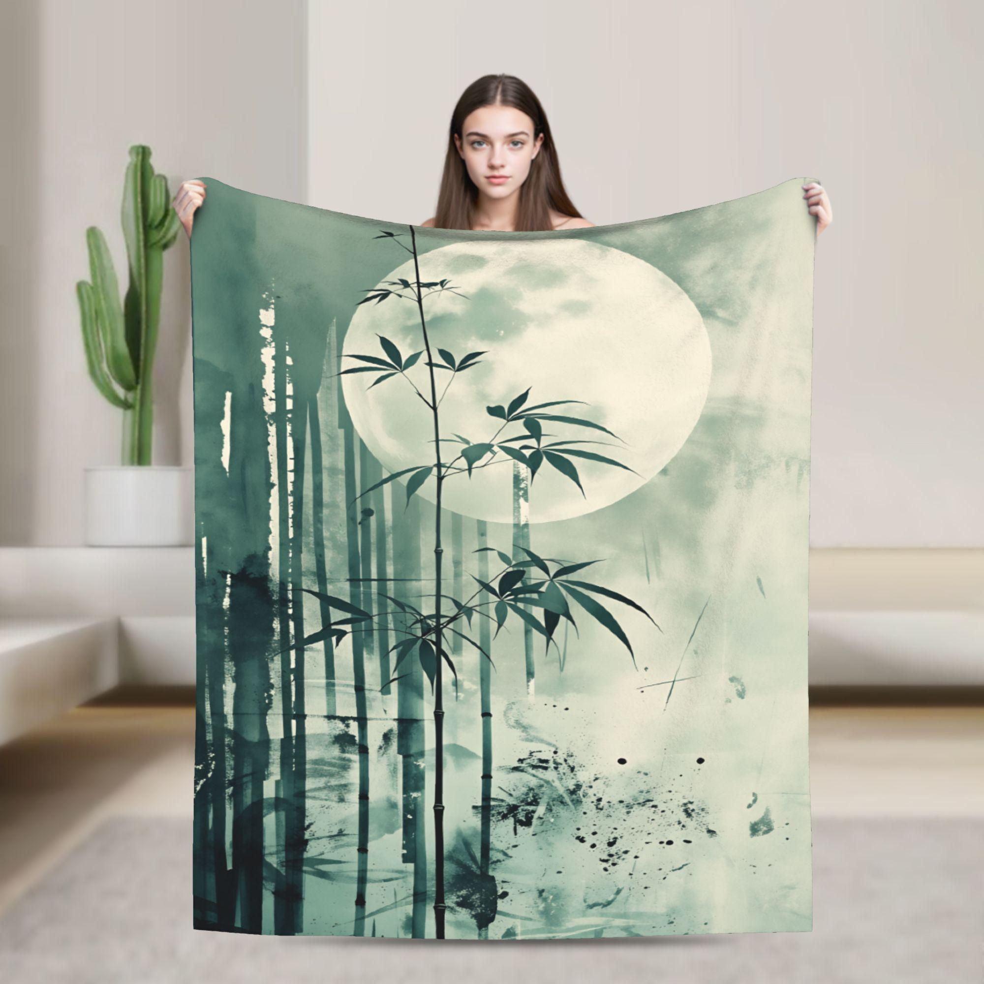 Chinese ink painting Blankets Quality Comfortable Throw Blanket Winter Travel Couch Bed Print Bedspread 130x150cm