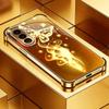 Golden butterfly plated glass phone case suitable for Samsung Galaxy S26 S25 S24 S23 S22 S20 FE/Ultra/Plus anti drop back cover