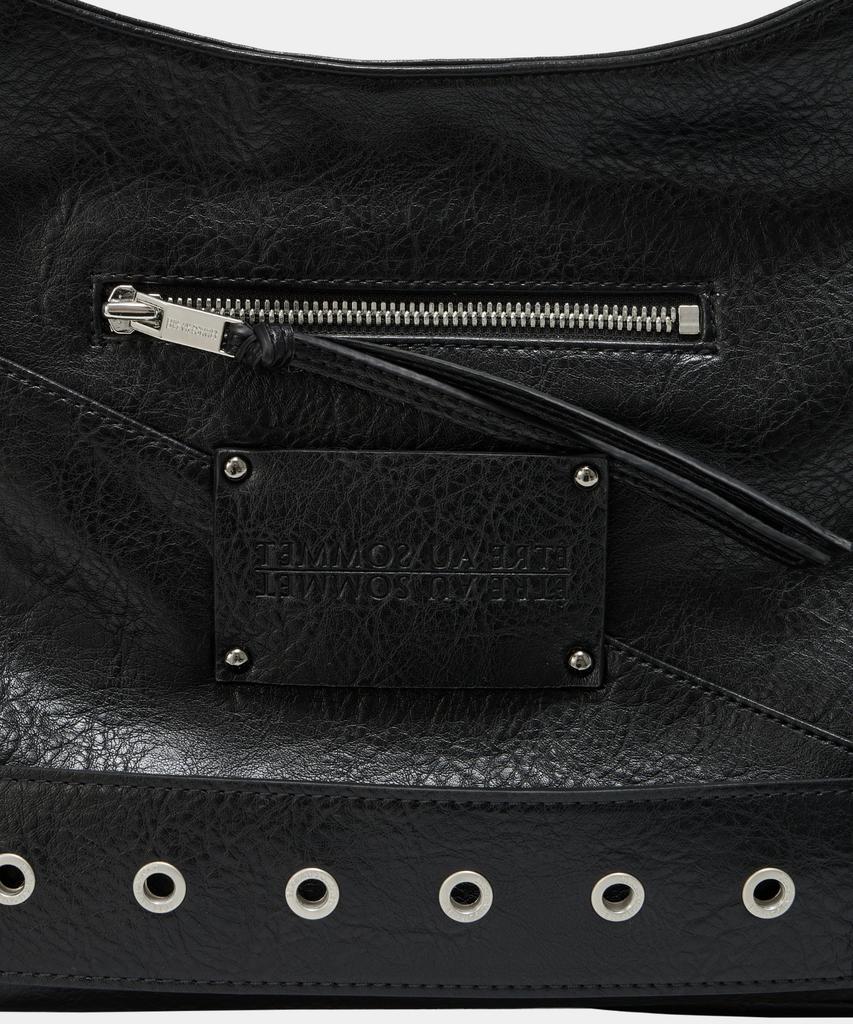Etre Au Sommet Strap Belt Eyelet Cross Big Bag (Black)