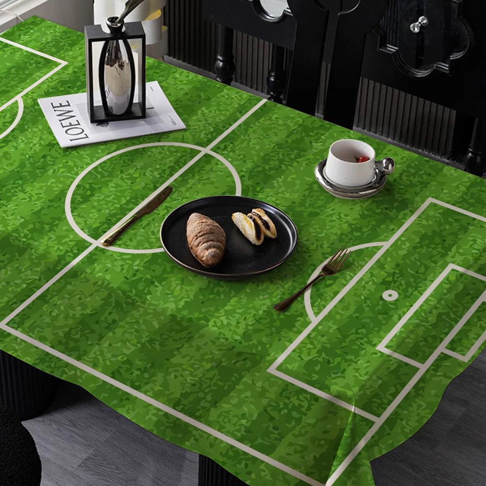 Football Field Plan Home Tablecloths Dining Decoration And Rectangular Table Accessories Waterproof Cloth Anti-stain