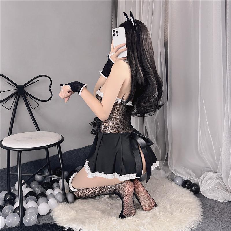 Sexy Lingerie Lace Bunny Student J Uniform Suit Seduction Pure Desire Stockings Mesh Plus Size Pajamas