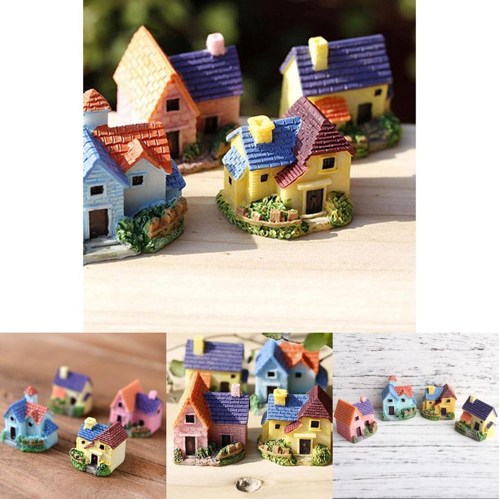 Charming Resin Mini House Villa For Enchanting Micro Landscape Decoration Craft