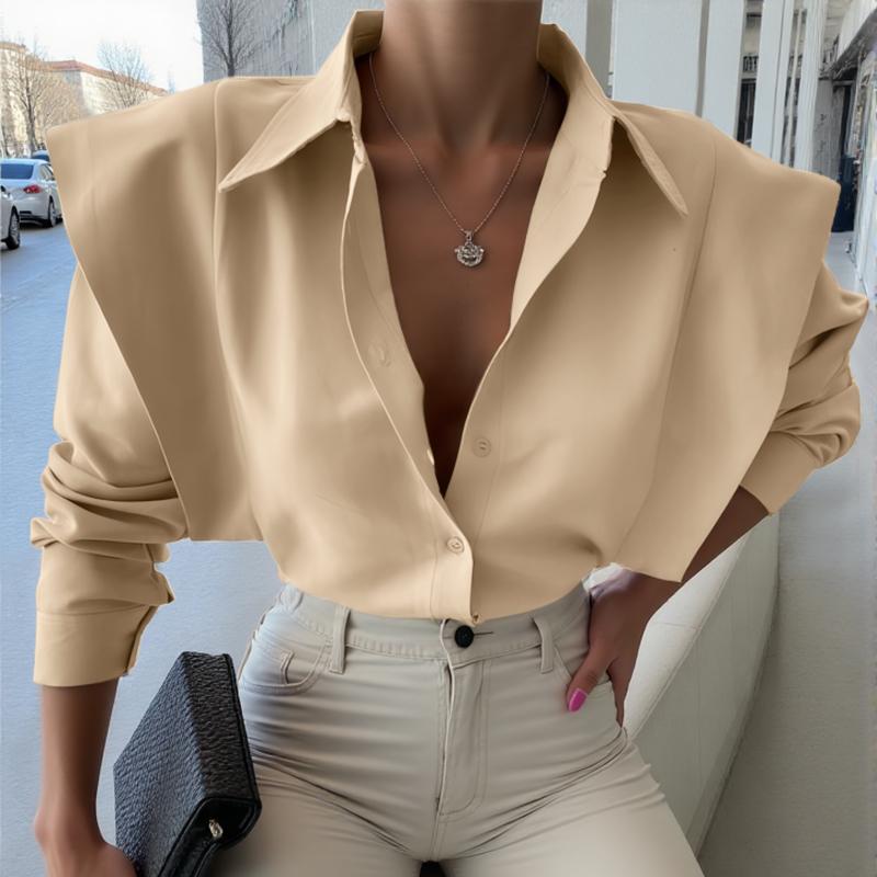 ZANZEA Women Shirt Collar Ruffle Long Sleeve Shirts