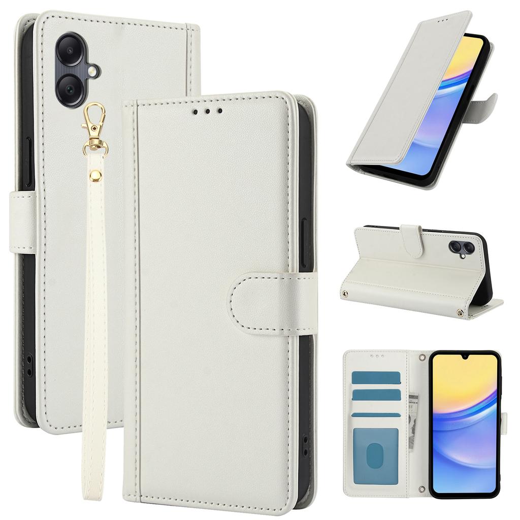 SY-003 For Samsung Galaxy A06 4G Case PU Leather Stand View Phone Wallet Cover with Hand Strap