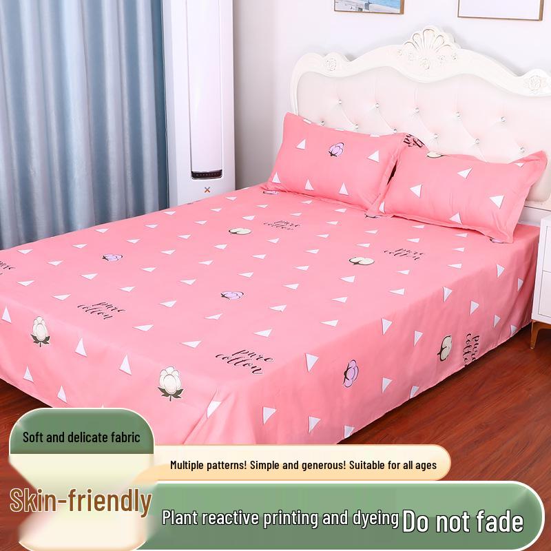 Cotton Dormitory Bedding Set: 3-Piece Quilt Cover and Single Sheet for Student Single Bed.