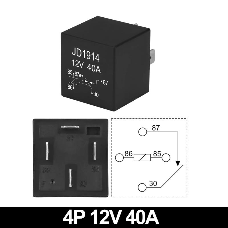 JD1914 40A 12V/24V SPDT Waterproof Car Relay 4/5 Pin Auto Switch Starter Kit for Car Boat Tractor Truck Motorcycle Relays 5