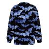 Women's Casual Fashion Long Sleeve  Print Oversize Zip Sweatshirt Top