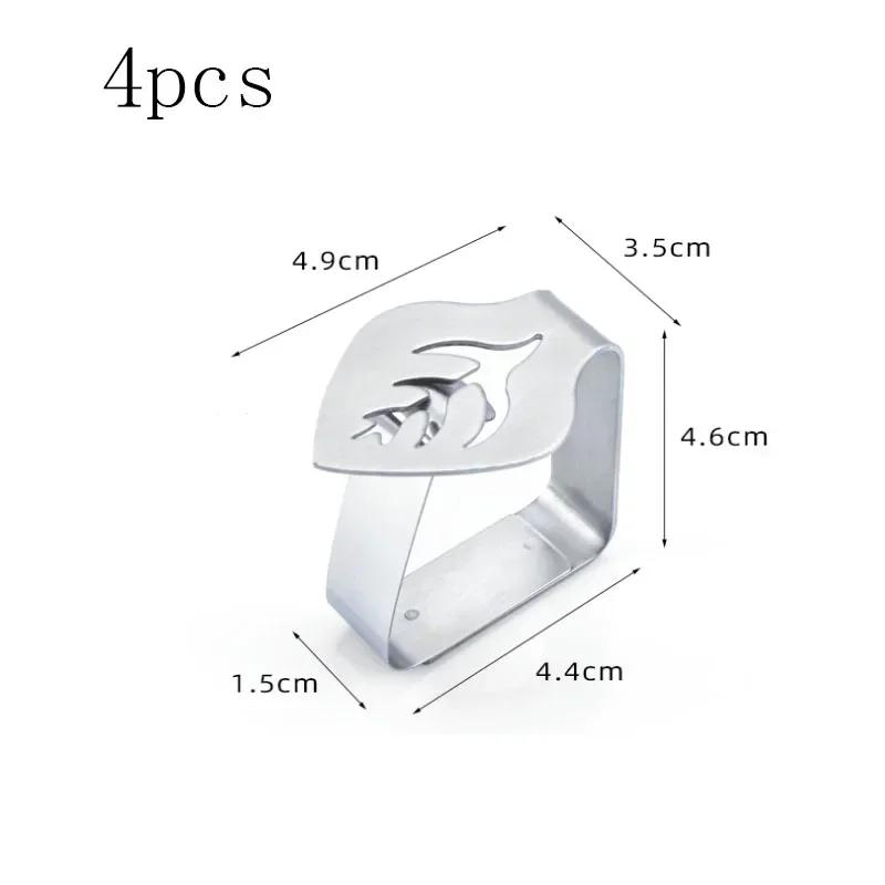 4PCS Stainless Steel Tablecloth Clips Decorative Leaf Tablecloth Clamp Holder Table Cover Clamps for Picnic BBQ Wedding Decor