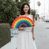 1 set ventilator pliabil cu deschidere ușoară LGBT Pride Ventilator curcubeu Ventilator portabil de mână de răcire pentru festivaluri, petreceri de dans, evenimente