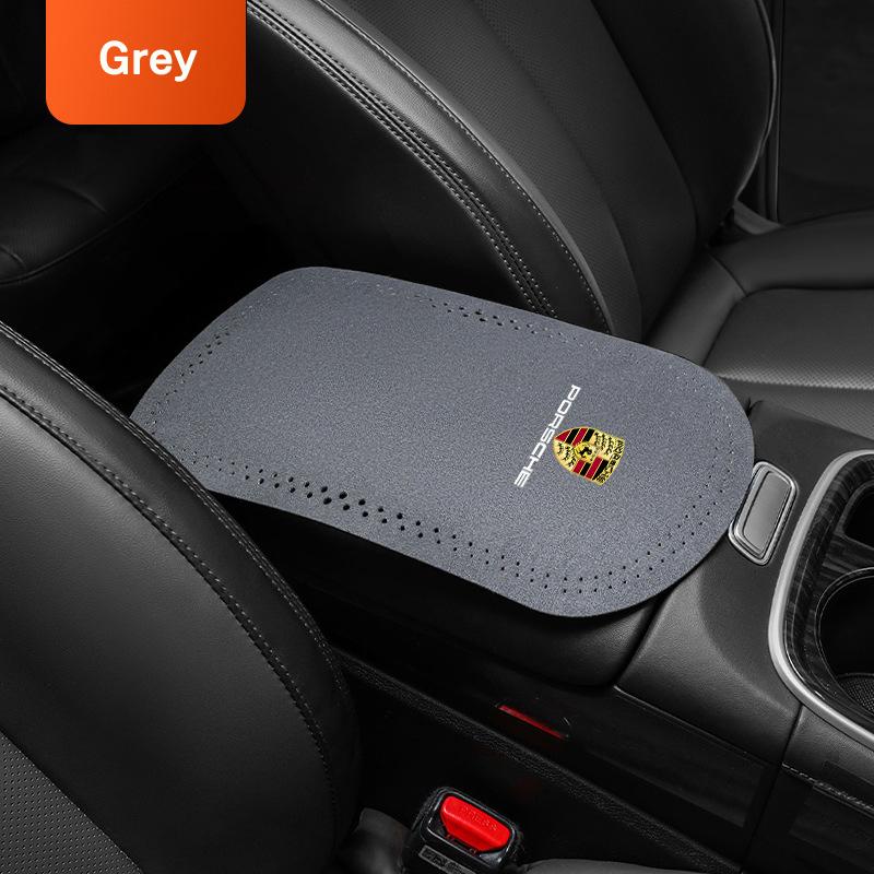 AFEBO1 Car Suede Armrest Protector Mat Cover Center Console Armrest Protective For Porsche 911 718 Taycan Panamera Cayenne Macan Cayman