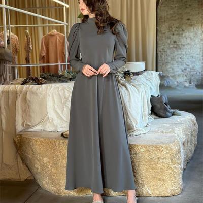 Robe de ville ample à manches longues pour femmes européennes et américaines printemps/été 2024 - Nouveau style de tempérament à la mode