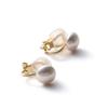 Pearl 1 White 10mm [VOTRE COUTURE] Mabe-style Earrings, Pearl, High-quality Japanese-made Earrings, Women's, Gold,