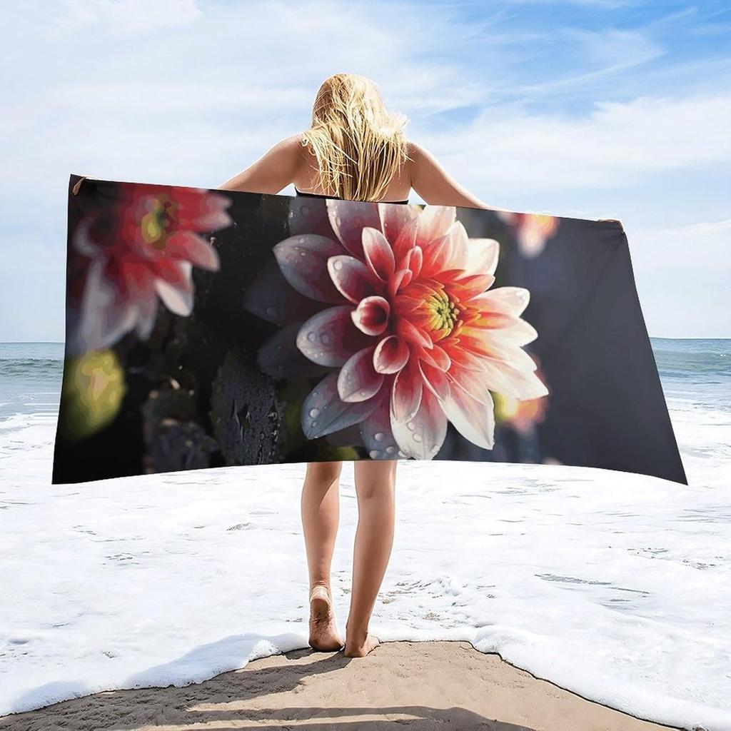 HD flower pattern Beach Towel for Family stuffs friends Gift Quick-Dry Sand free For Bath Yoga Beach Camping Swimming GYM travel