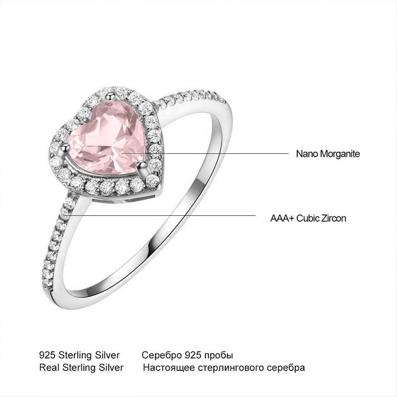 UMCHO Изысканное платиновое кольцо в форме сердца — фото 7