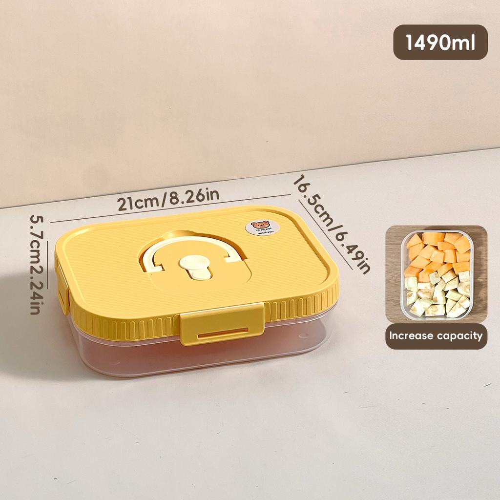Large Capacity Plastic Bento Box With Compartment Microwave Heatable Divided Lunch Box For Kids Students Leak-proof Food Box