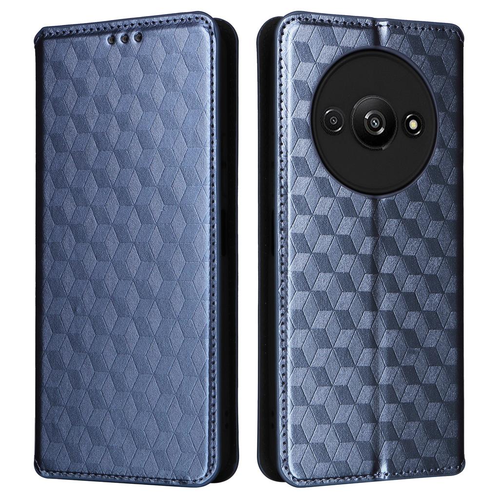For Xiaomi Redmi A3 4G/Poco C61 4G Case Wallet PU Leather Phone Cover Rhombus Imprinted