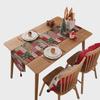 Jacquard Polyester-Cotton Christmas Table Runner with Floral Bells