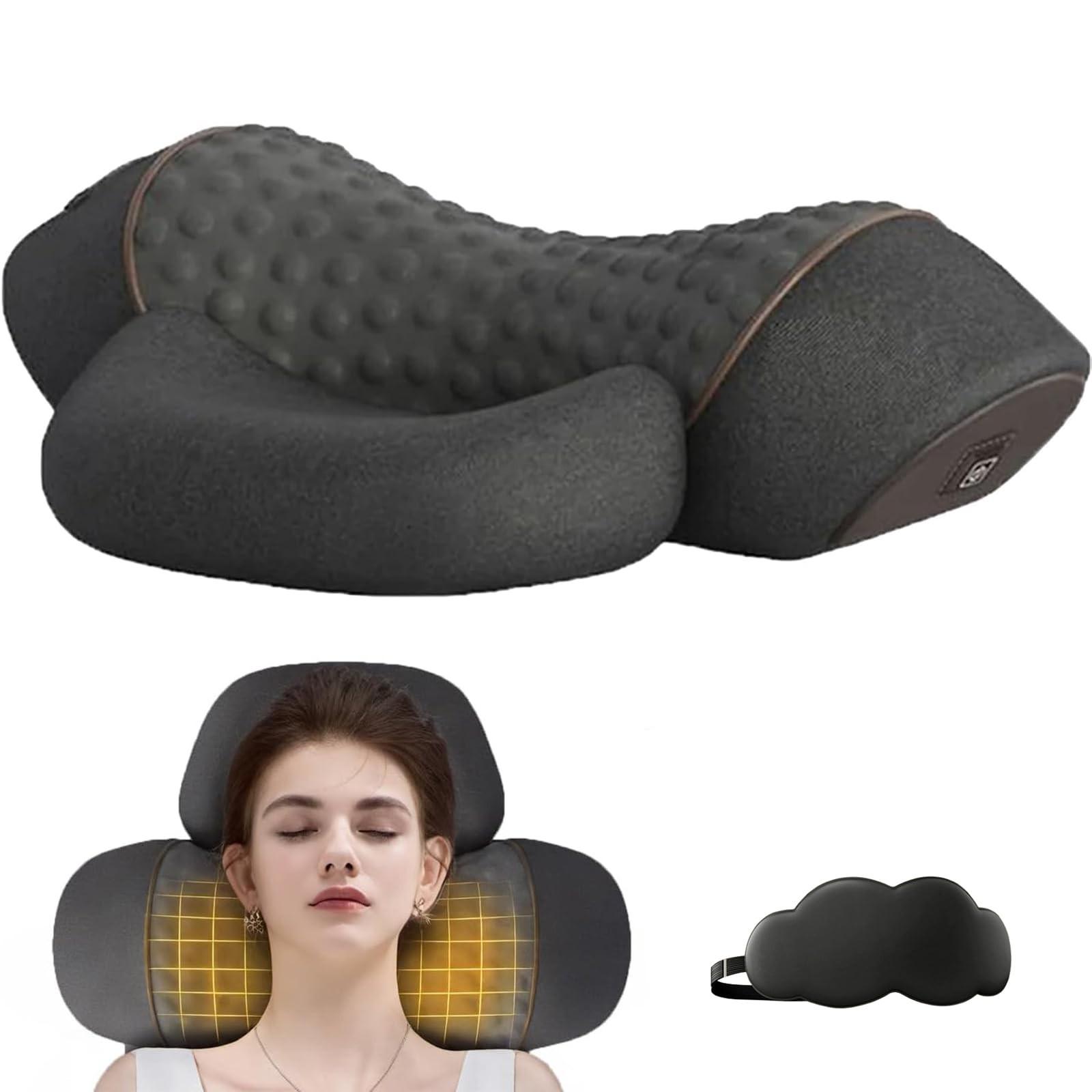 

Подушка для массажа шеи и горба, подушка для массажа шеи и плеч для снятия боли в глубоких тканях, подогреваемый массажер для мужчин и женщин, подушки из пены с эффектом памяти для облегчения сна One Size чёрный