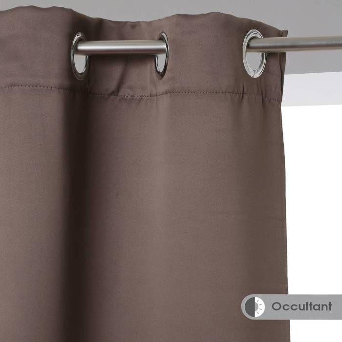 Lot de 2 rideaux occultants gris taupe - 135x240 cm - Taupe - Atmosphera createur d'interieur