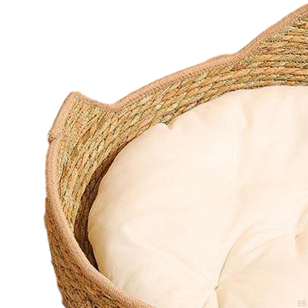 Cat Bed Basket Pet Supplies with Cushion Mattress Four Seasons Sleeping Nest Scratch Mat for