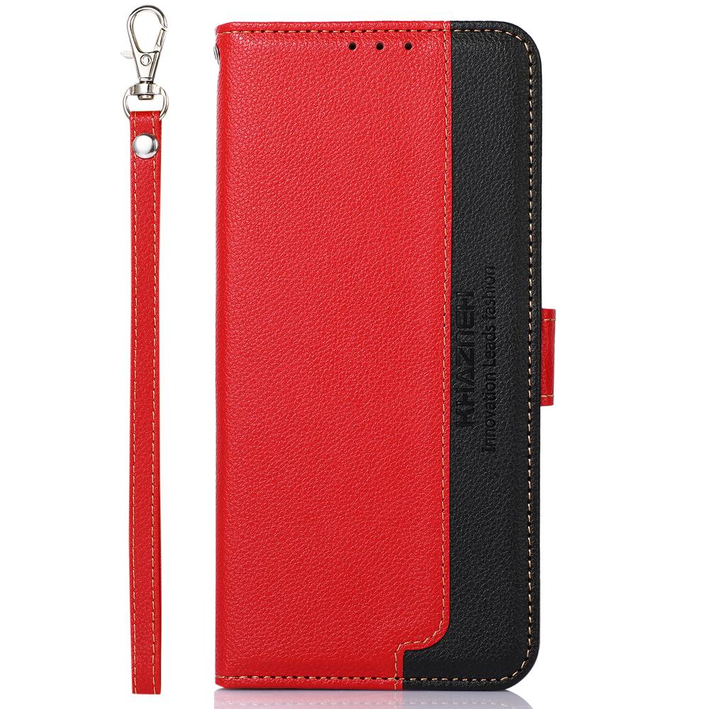 KHAZNEH For Xiaomi Redmi 13x 4G Case RFID Blocking Wallet Litchi Texture PU Leather Phone Cover