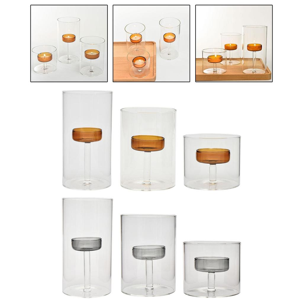Tealight Holder Windproof Glass Creative Anniversary Festive Decorative Centerpiece Dinning Holiday Event Tabletop Ornaments