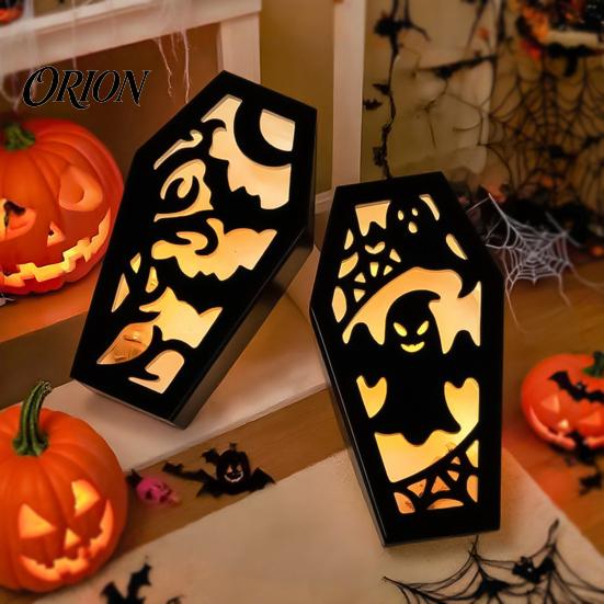 Resin Casting Molds Halloween Coffins Lampshade Silicone Mold, DIY Hollow Ghost Spider Bat Food Grade Crafts Gypsum Cement Epoxy Mold Handmade
